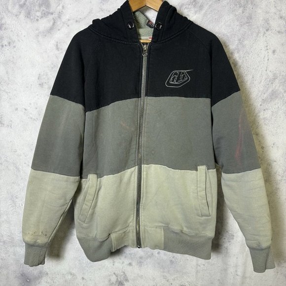 Troy Lee Design Hoodie Mens XL Full Zip Striped Sweatshirt Racing MX - Picture 1 of 16